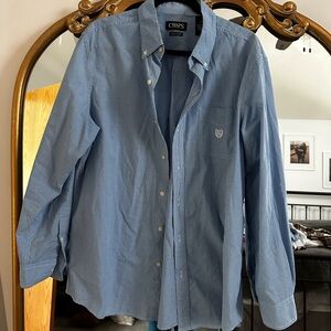 Chaps Blue Casual Button Down Shirt